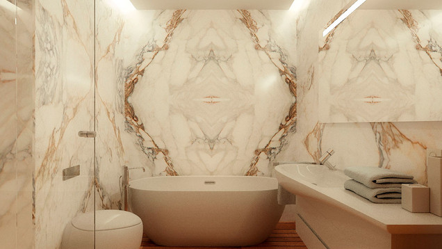 Отделка ванной комнаты мрамор Estremoz